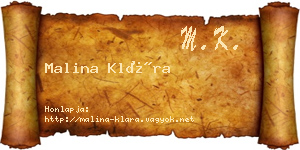 Malina Klára névjegykártya